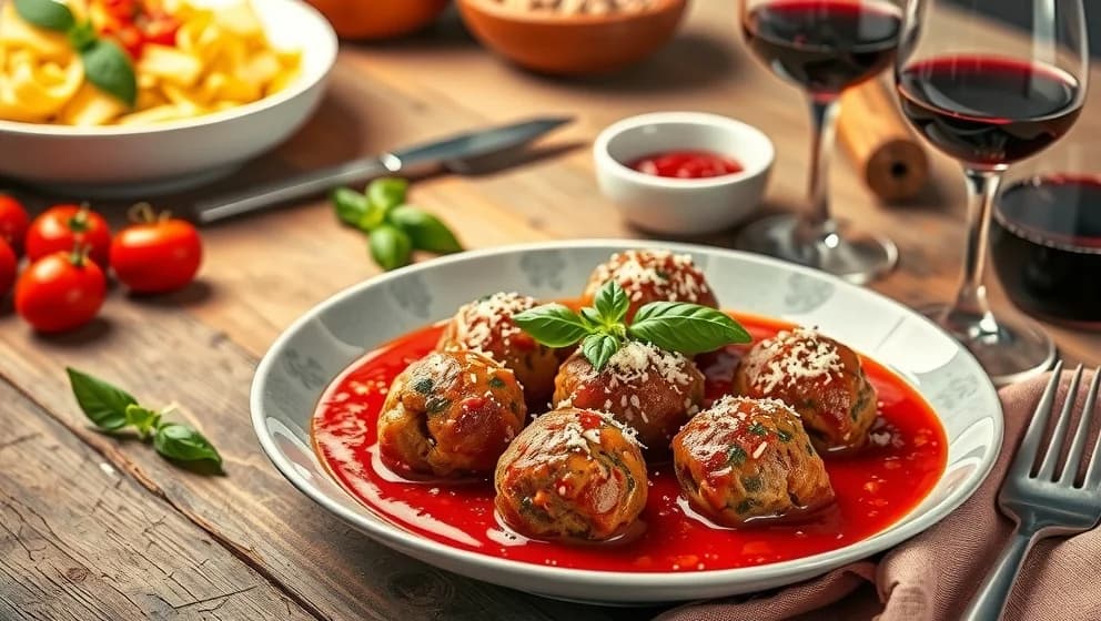 Italienska köttbullar i tomatsås hemma